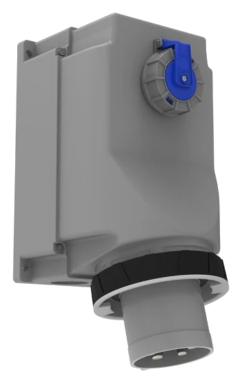 Socle mâle mural — 90° — avec prise de panneau · 160A · IP67 · BC1-8504-7238