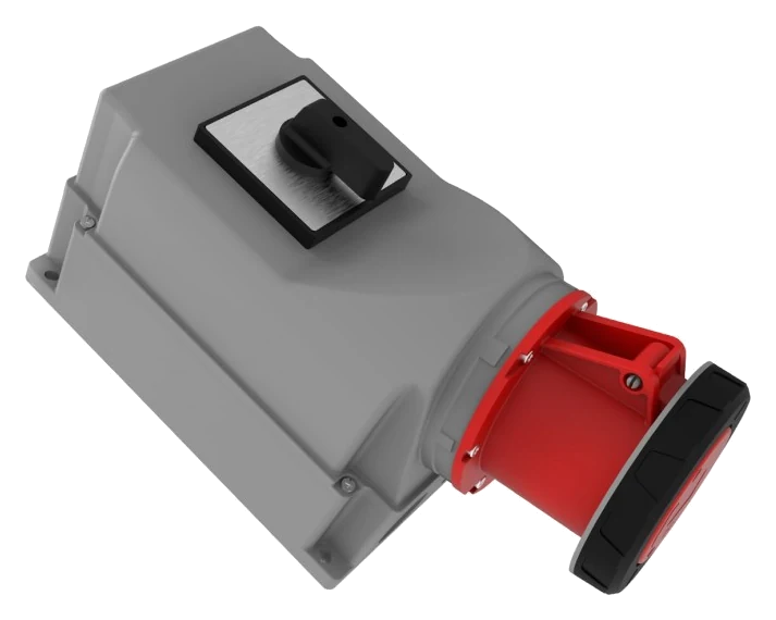 Wall socket — 90° — with cam switch BC1-6504-7550